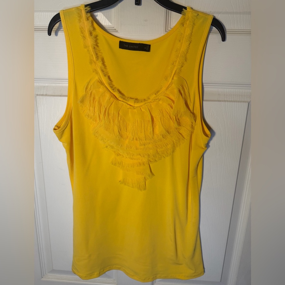 The Limited Vibrant Yellow Fringe Tank Top M